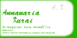 annamaria kurai business card